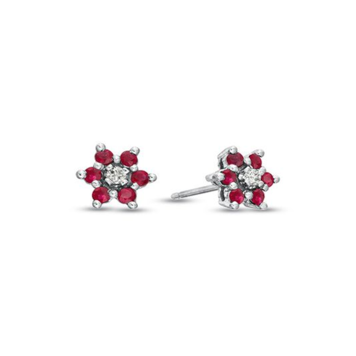 diamond flower earrings yellow gold