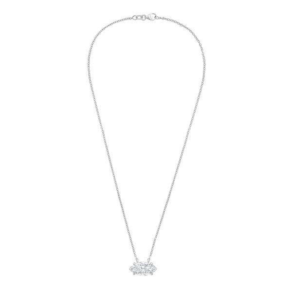 East-west marquise lab diamond pendant in 14K yellow gold