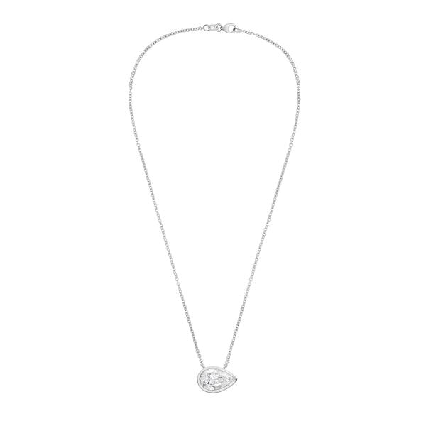 East west pear lab diamond pendant in 14K gold