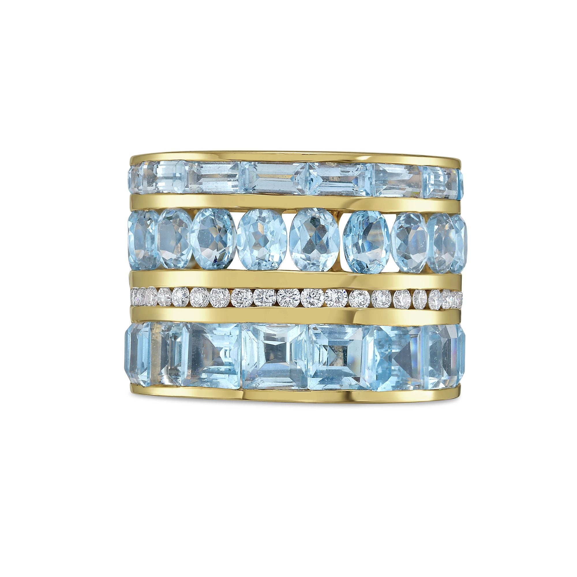 Blue Topaz Eternity Multi Ring