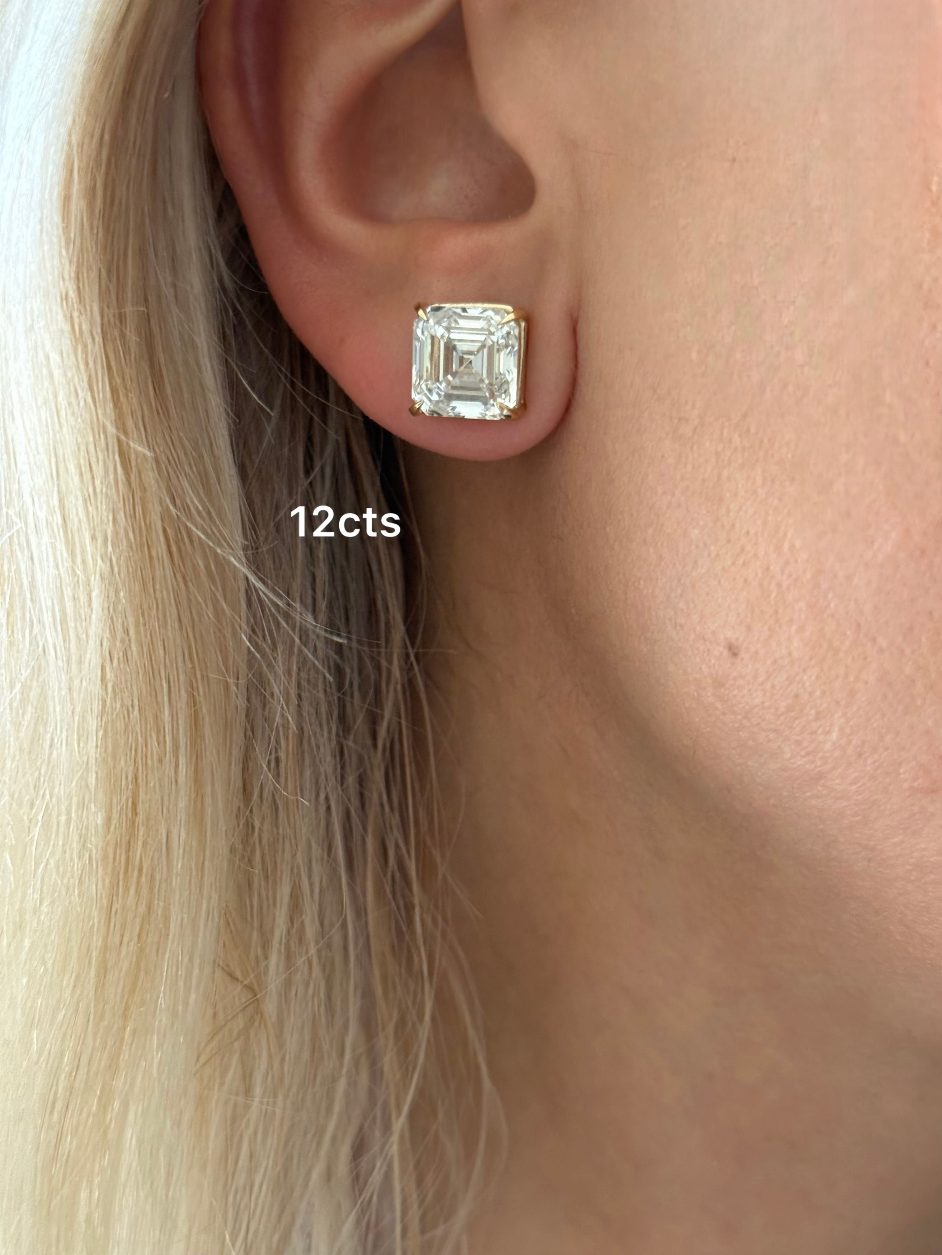 Lab Grown Asscher Diamond Studs