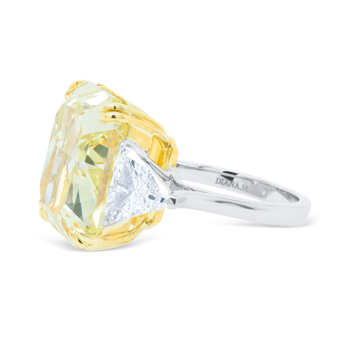 Radiant Three Stone Engagement Ring