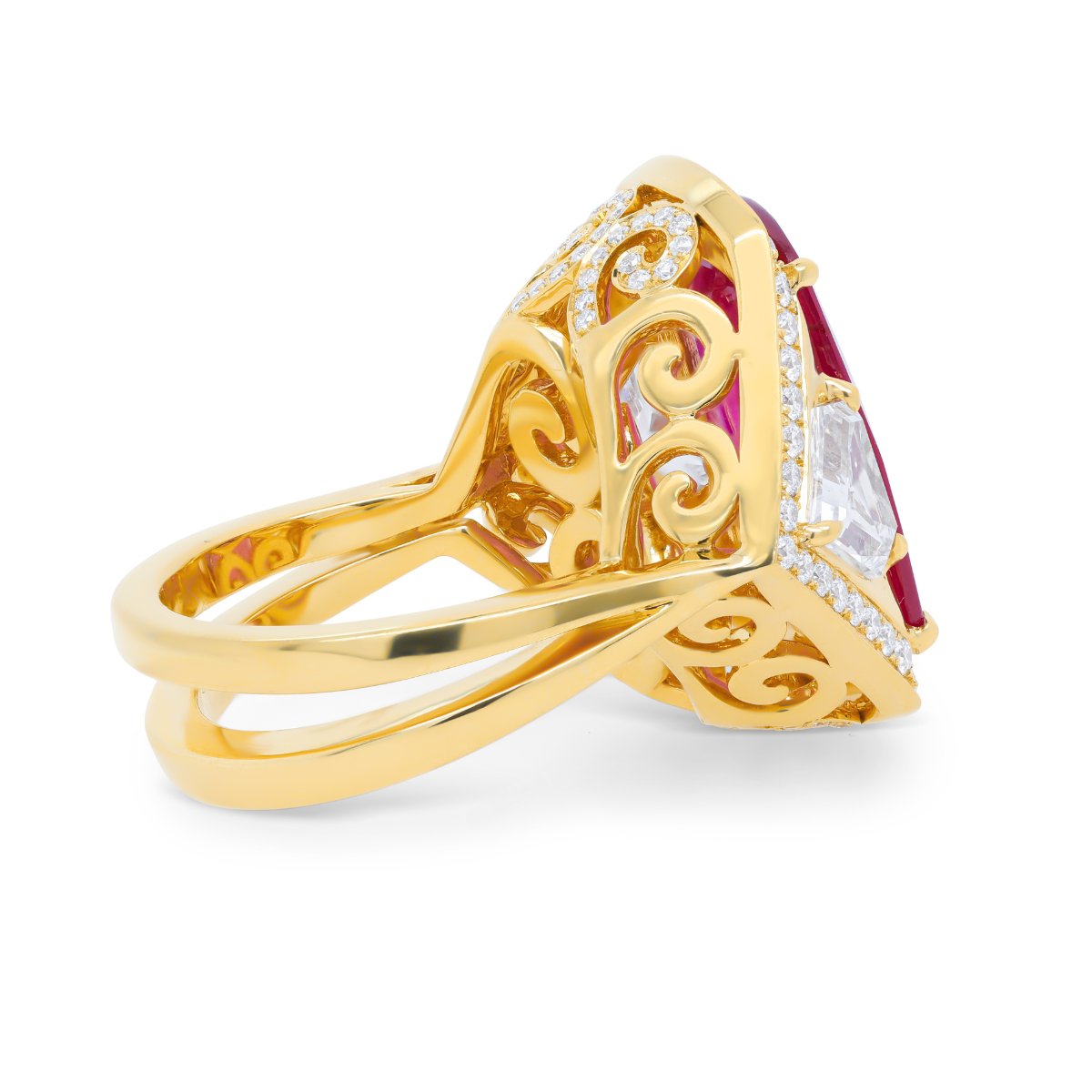 Ruby Three Stone Ring