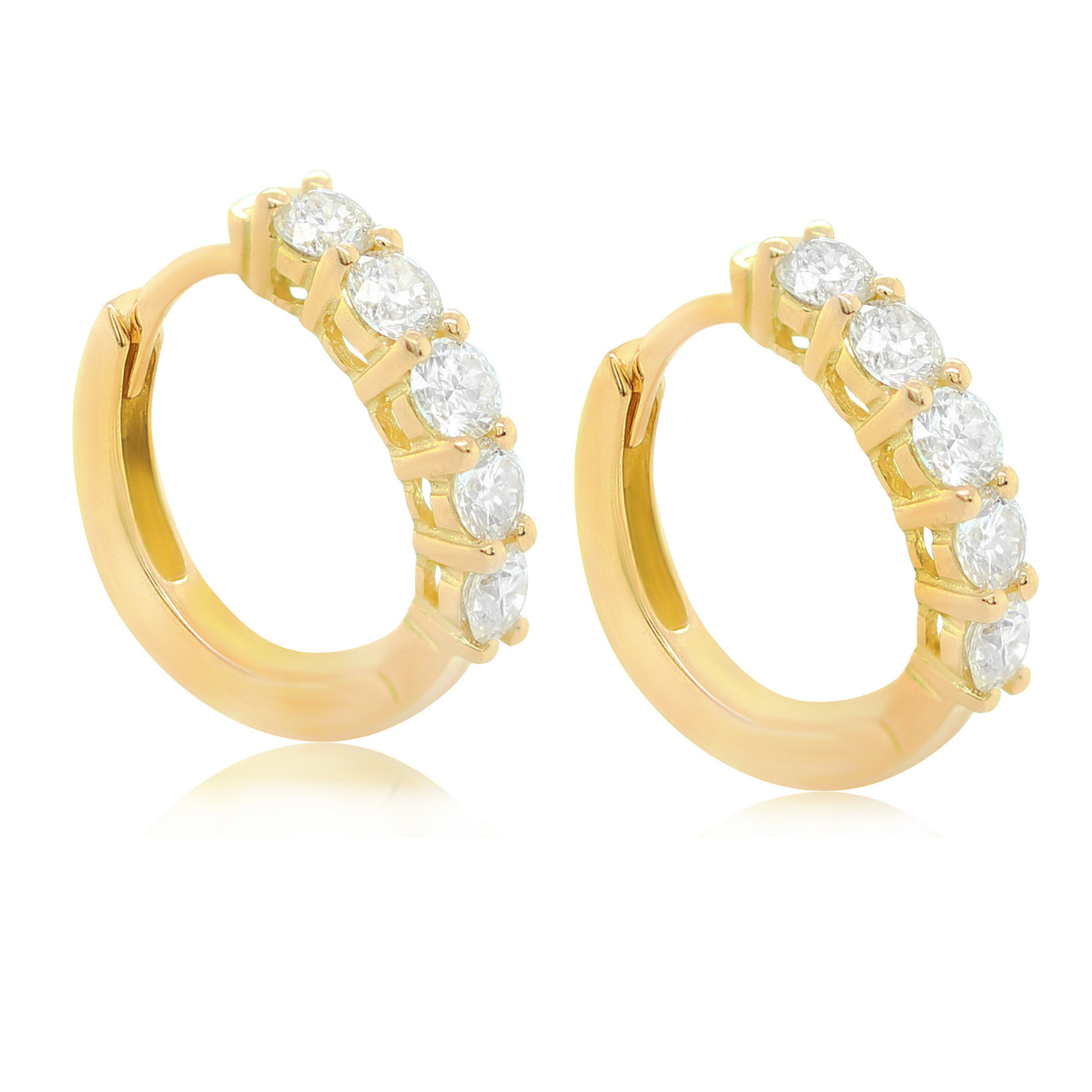 1 carat diamond huggie earrings