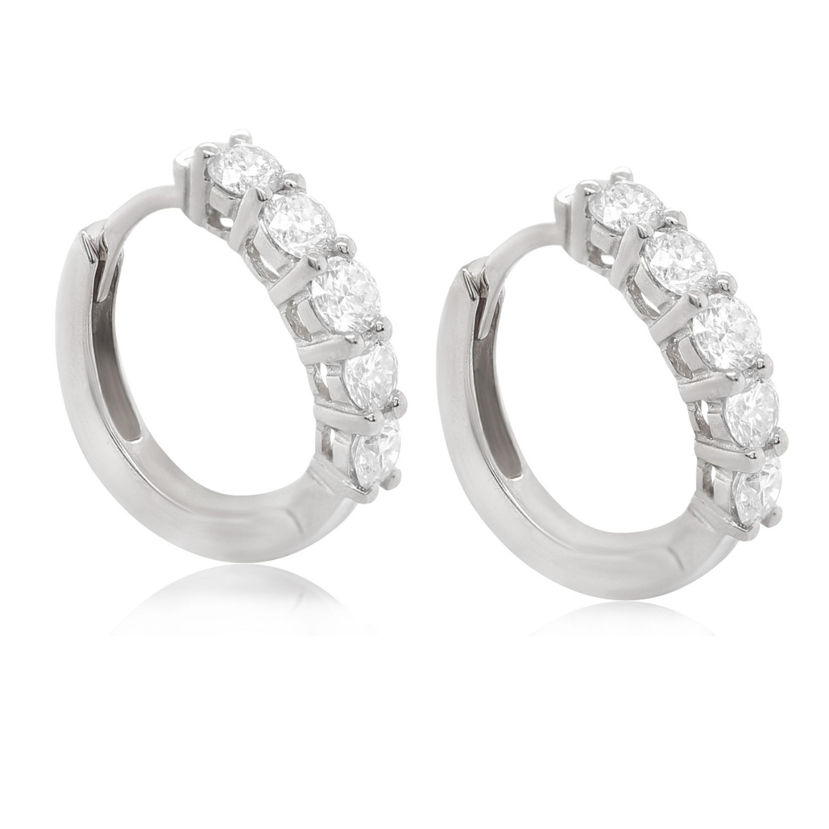 diamond huggie earrings gold