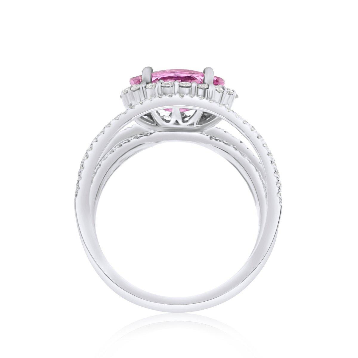 women pink diamond ring