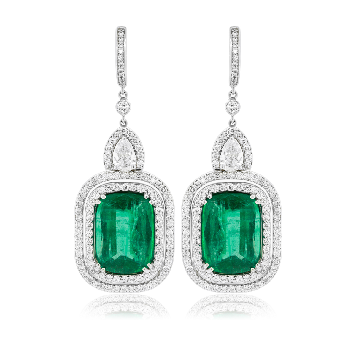 double halo emerald cut diamond
