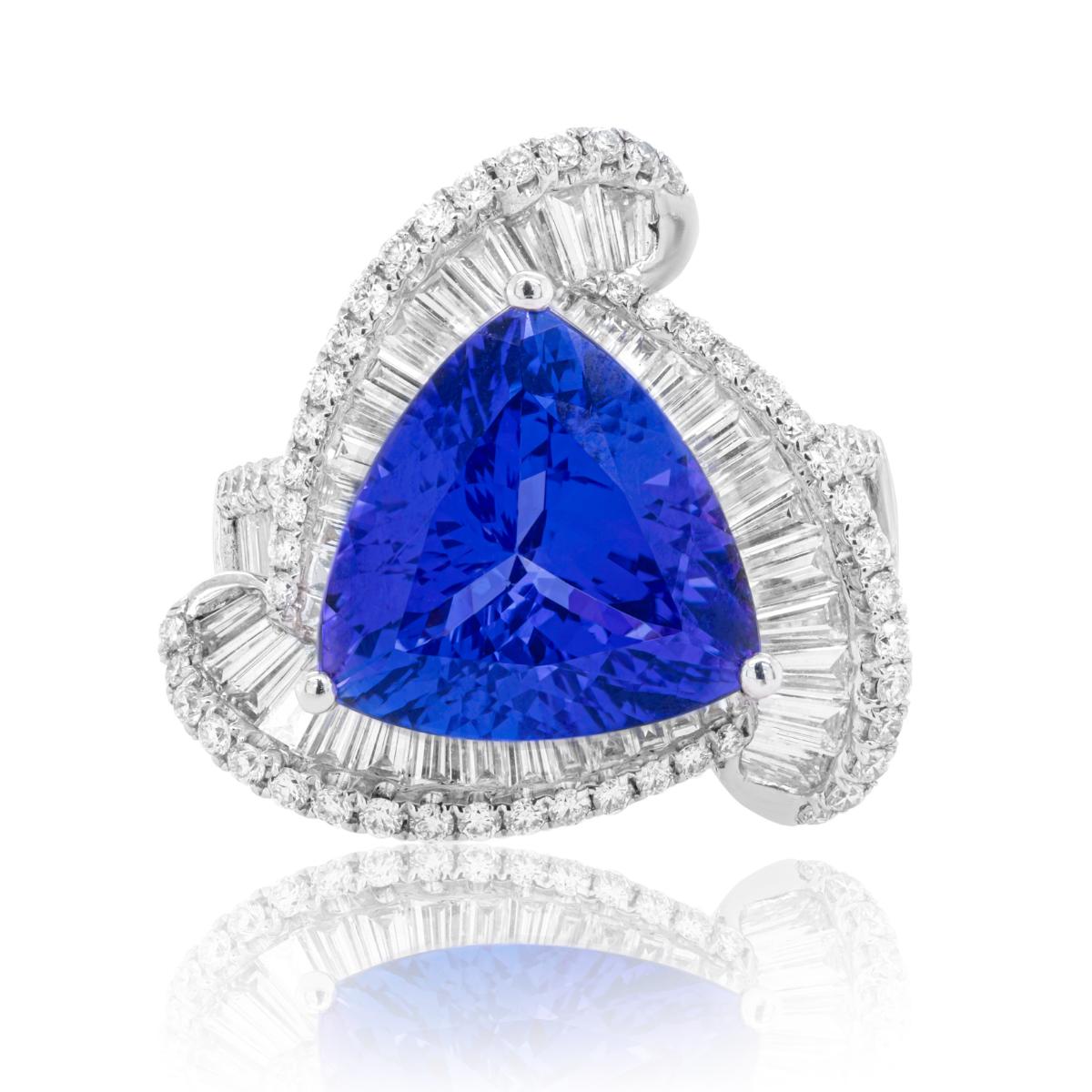 Tanzanite Trillon Diamond Ring