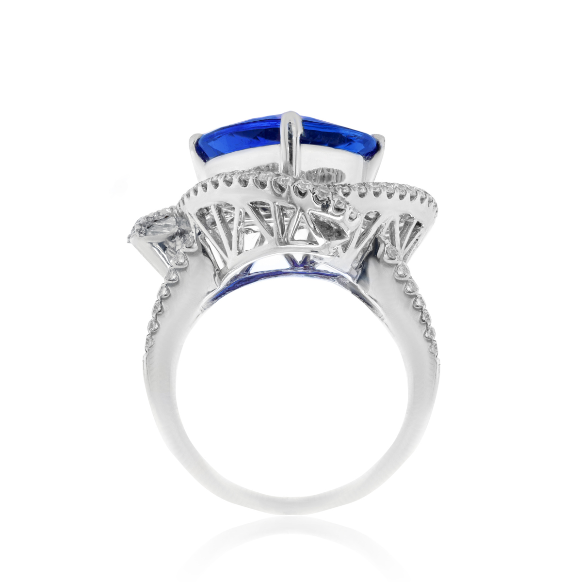 Tanzanite Trillon Diamond Ring