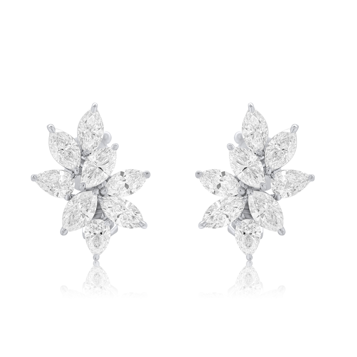 diamond cluster earrings gold