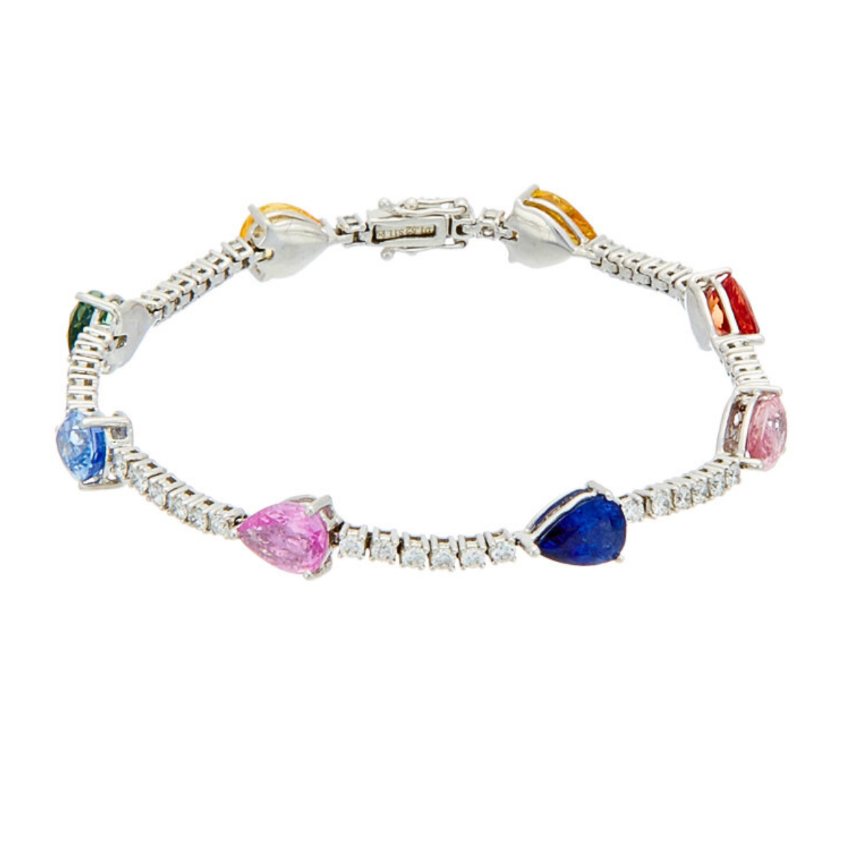 sapphire tennis bracelet yellow gold