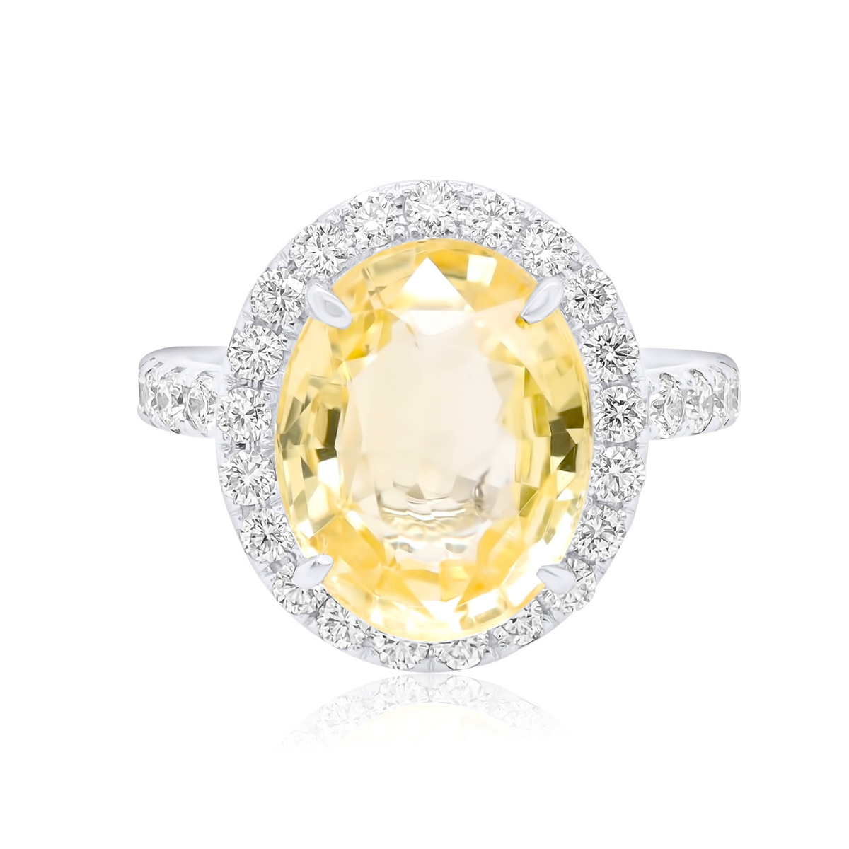 Yellow Oval Sapphire Ring