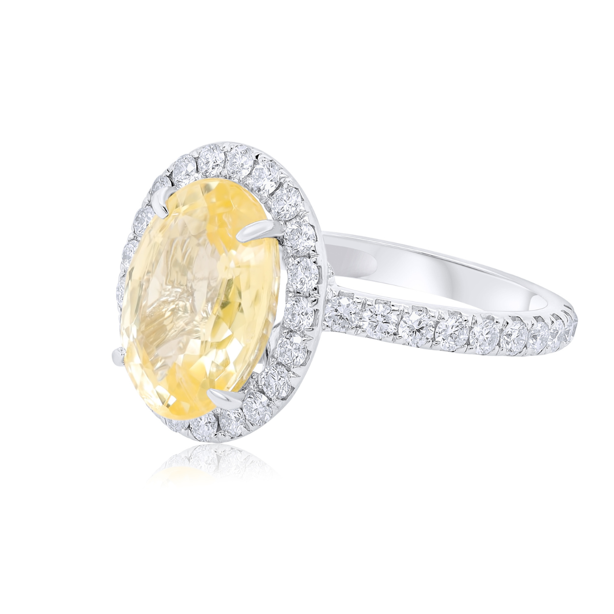 Yellow Oval Sapphire Ring