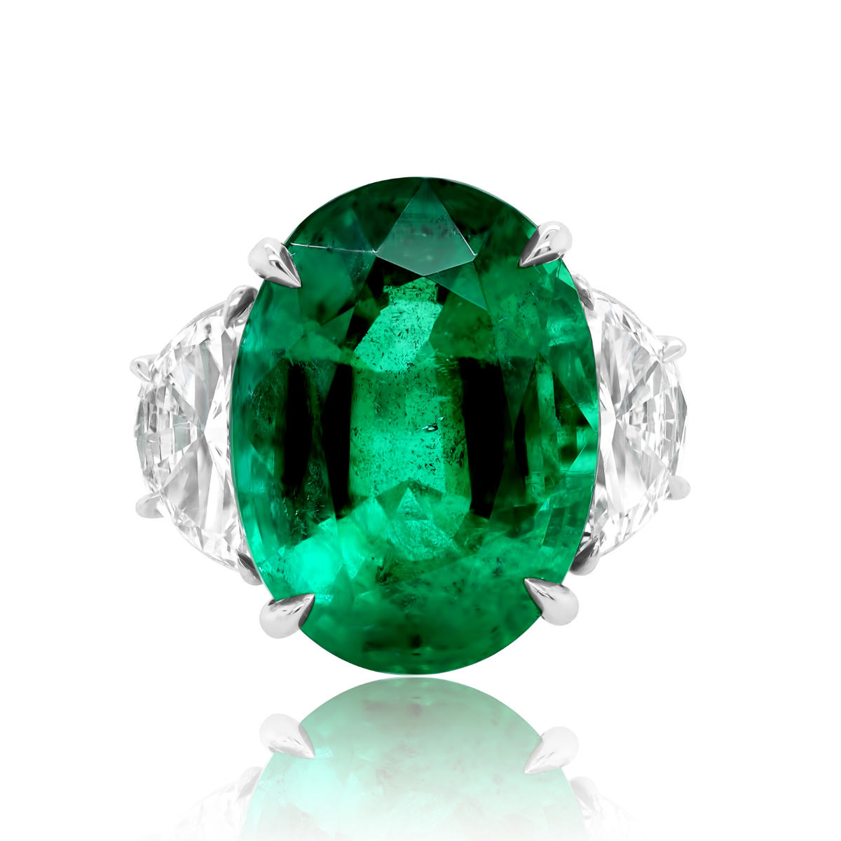 three stone oval engagement ring
