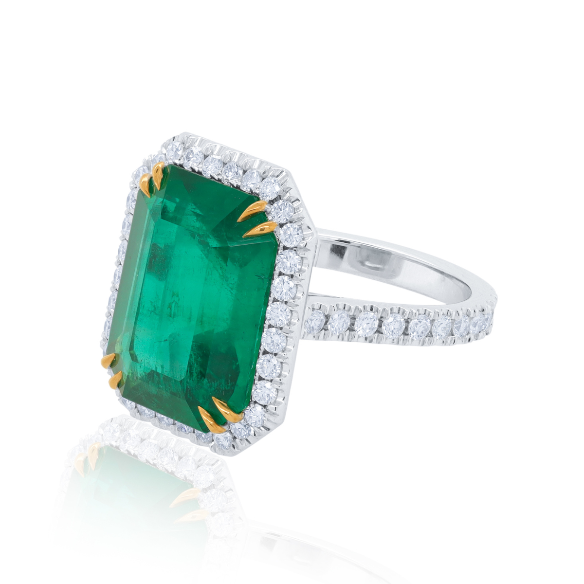 halo engagement ring with wedding band