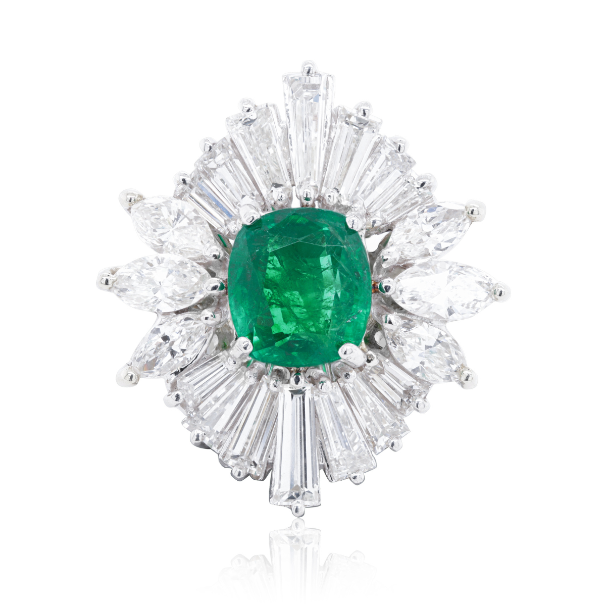 emerald and diamond engagement ring