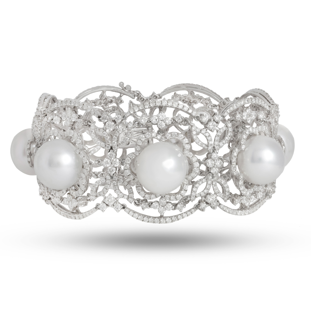 Tahitian Diamond Pearl Flower Bracelet