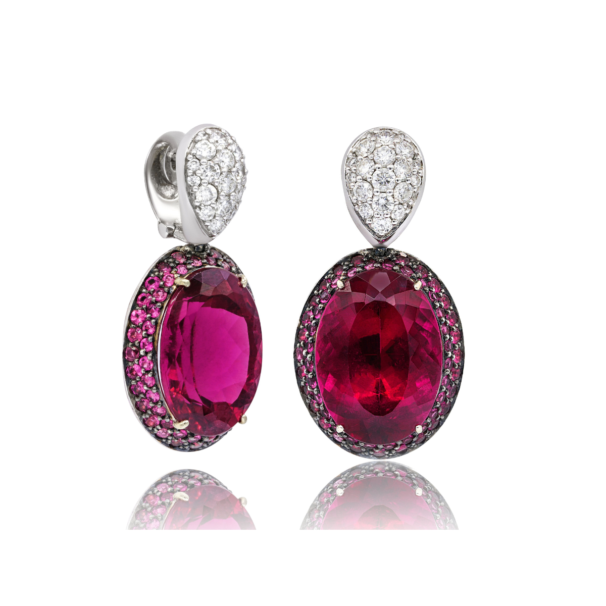 Tourmaline Diamond Drop Earrings