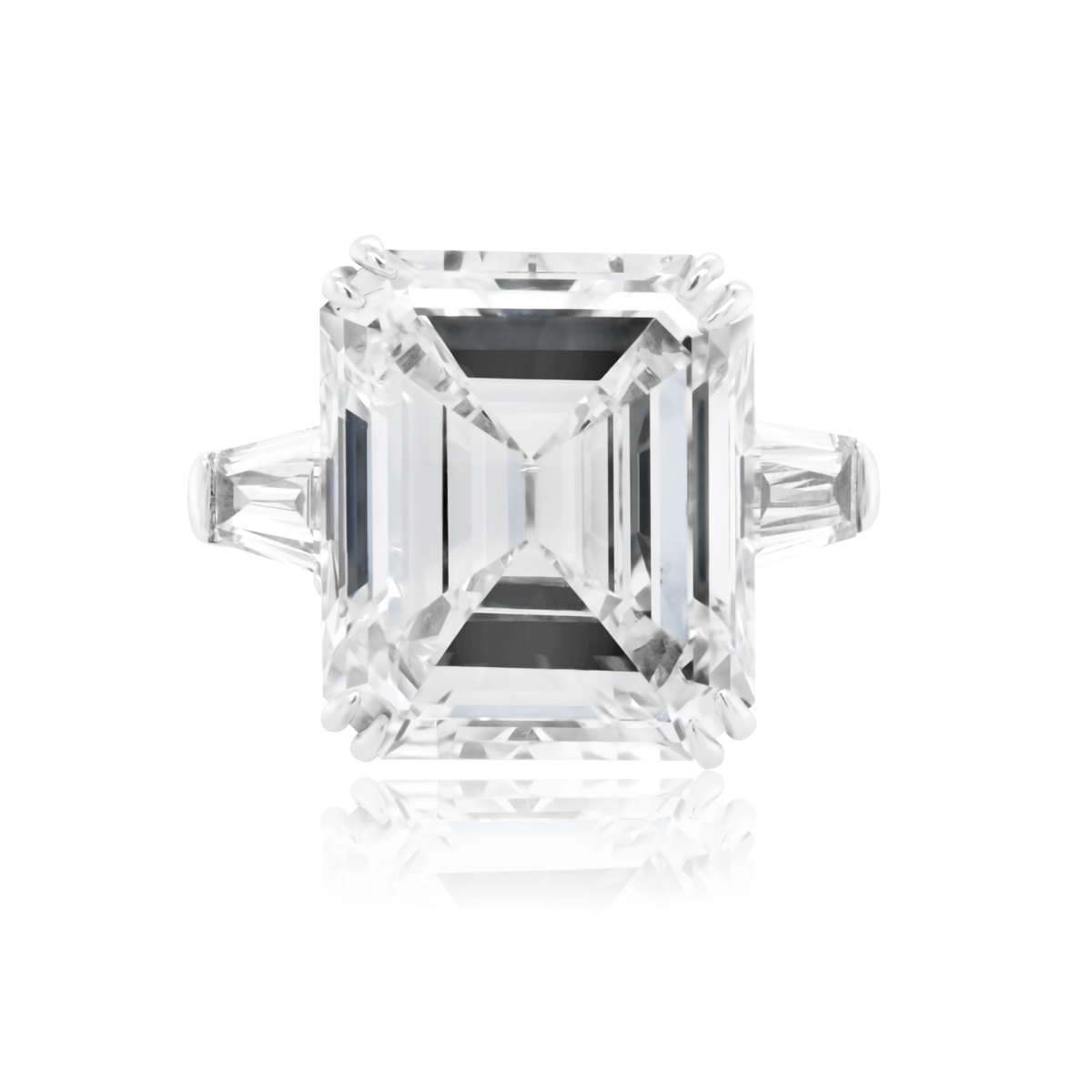 Three-Stone Emerald Cut Diamond Engagement Ring