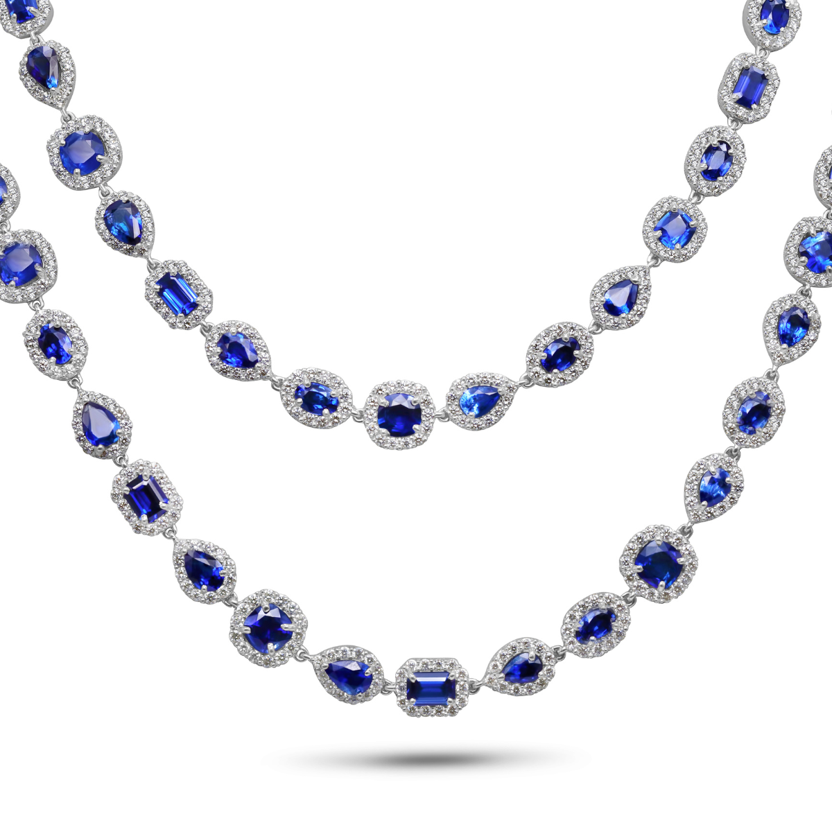 Sapphire Halo Necklace