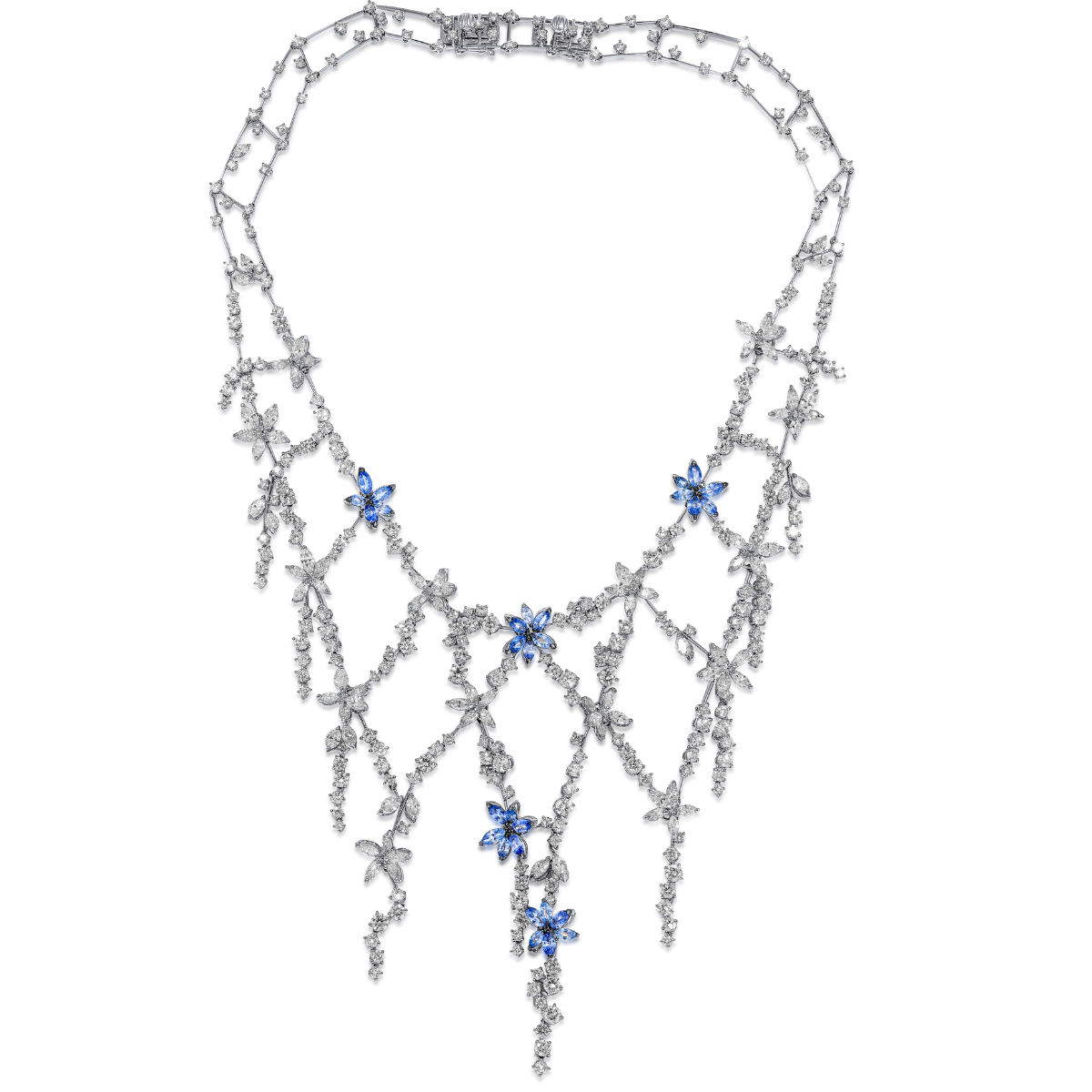 Sapphire Diamond Vine Necklace