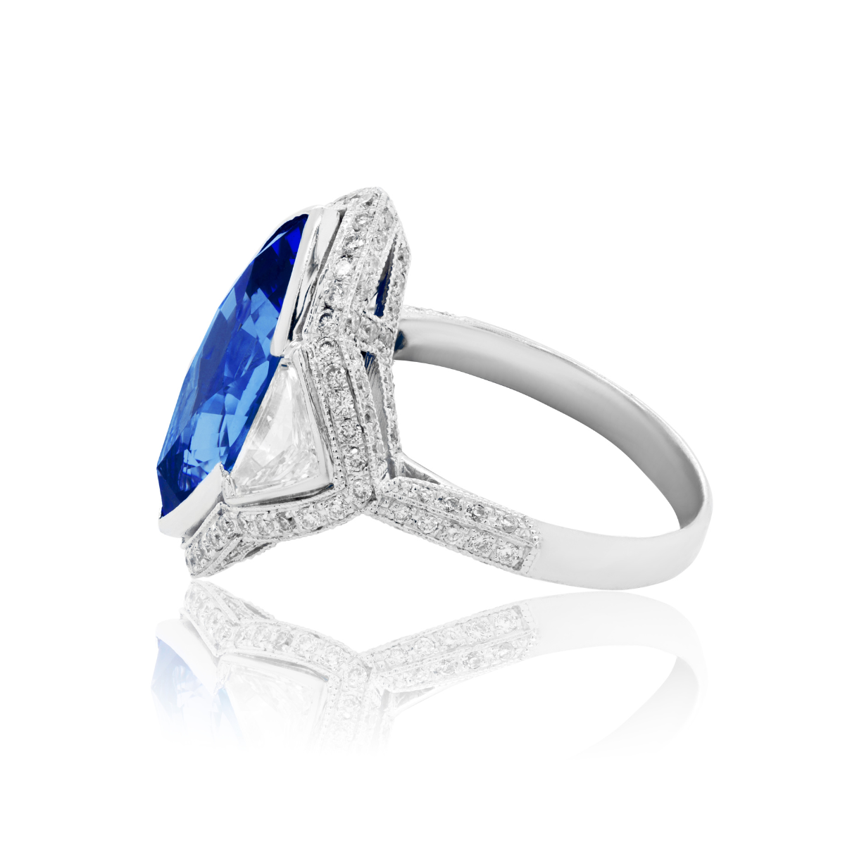 Sapphire Marquise Three Stone Ring