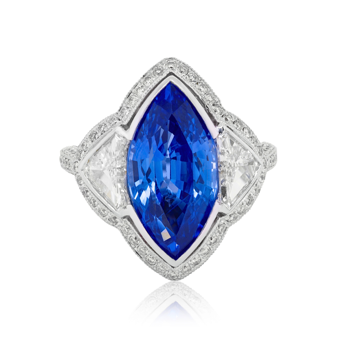 Sapphire Marquise Three Stone Ring