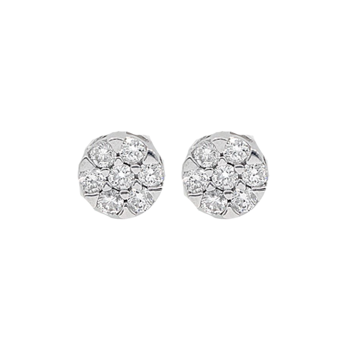 Mini Pave Flower Stud Earrings