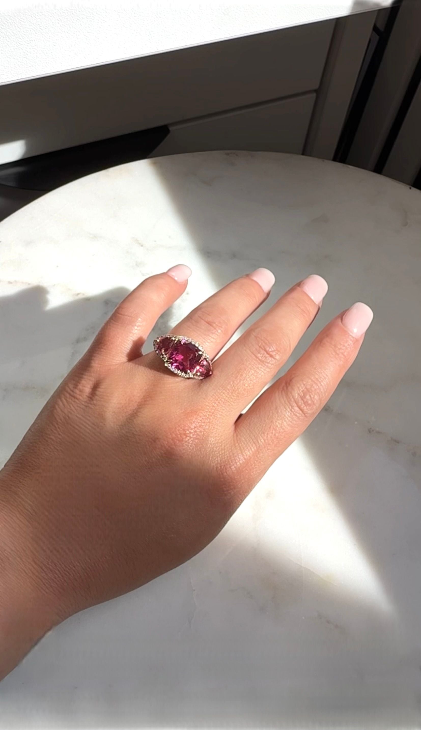 Tourmaline Three Stone Ring