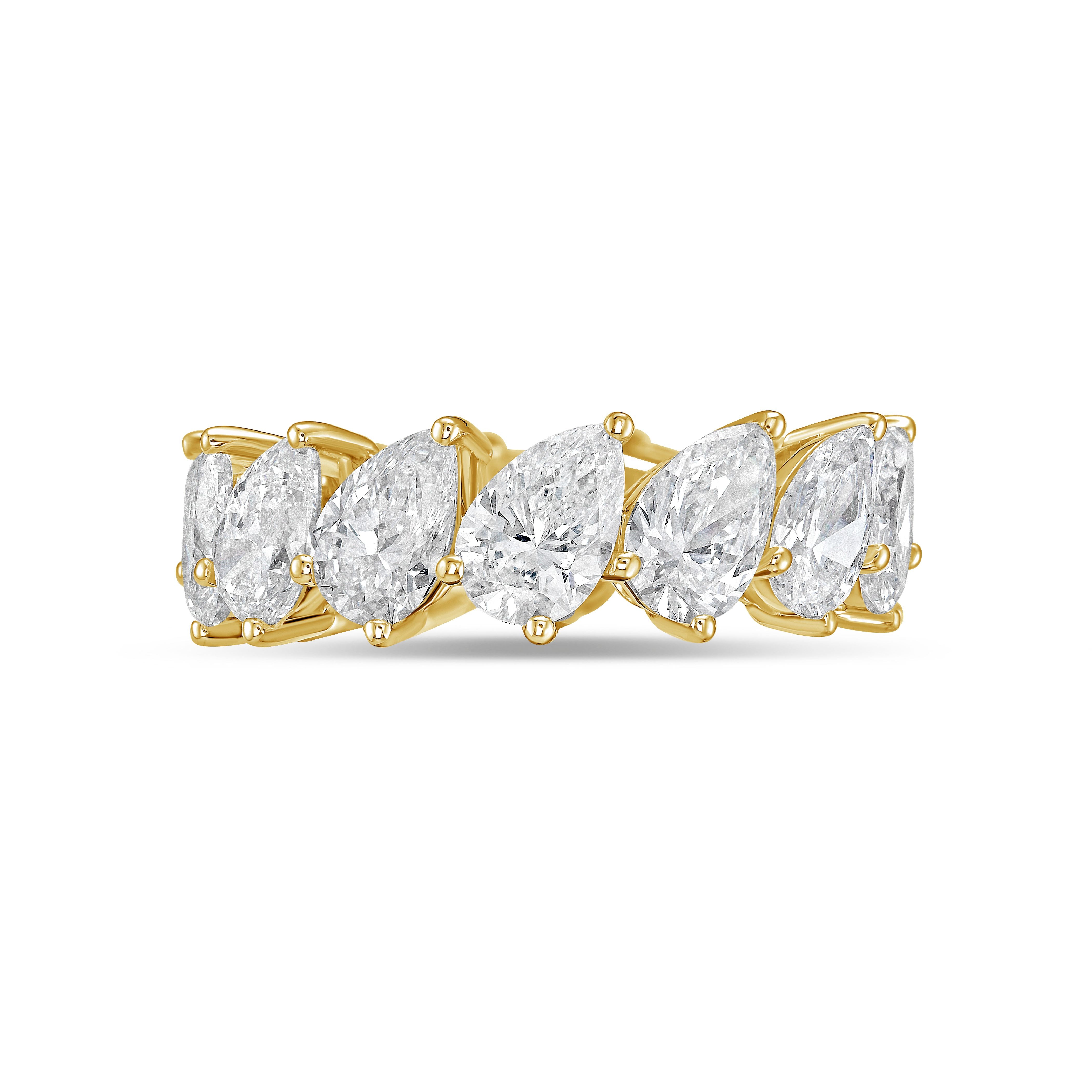 Lab Grown Slanted Pear Eternity Ring