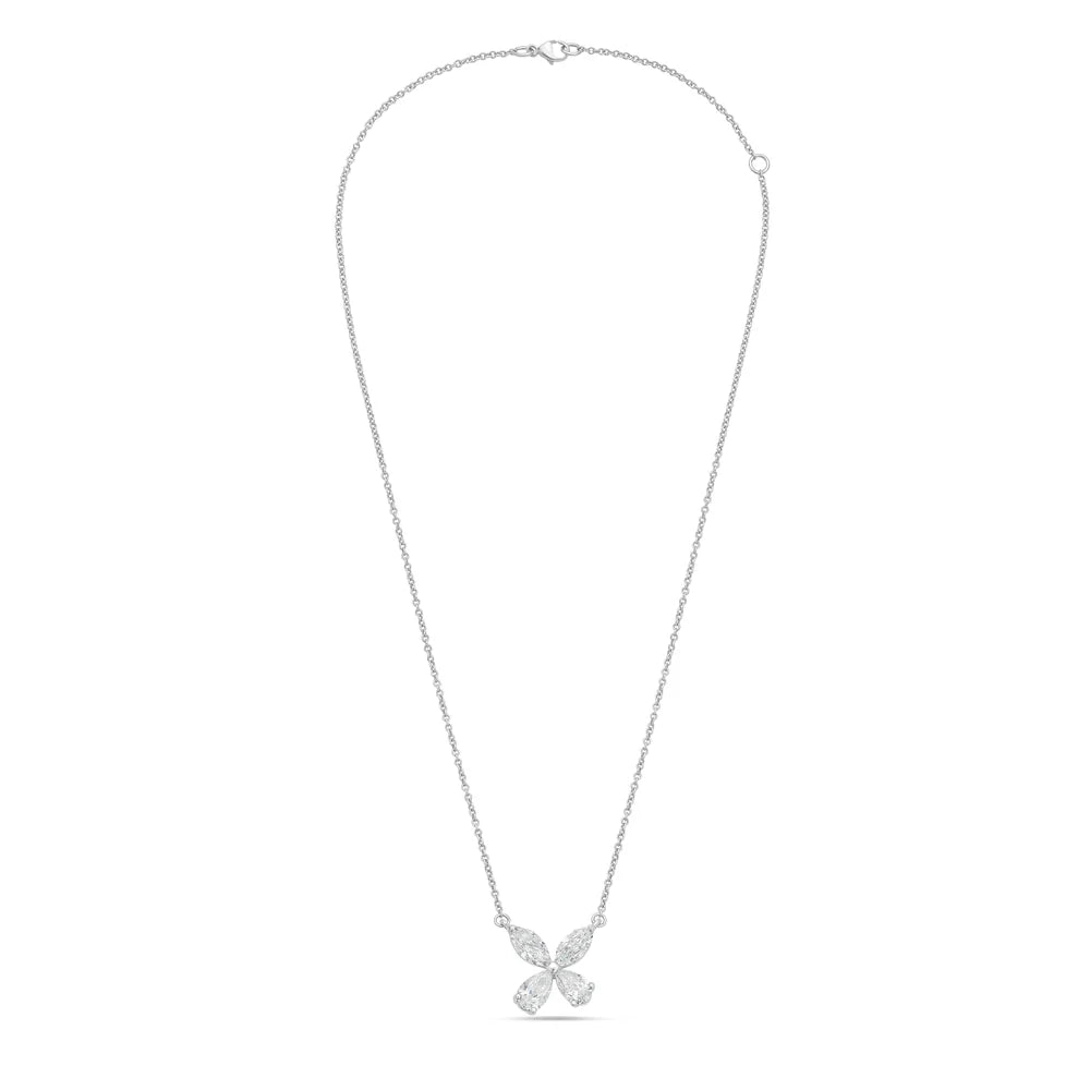 Floral cluster necklace with DEF VS lab-grown diamonds