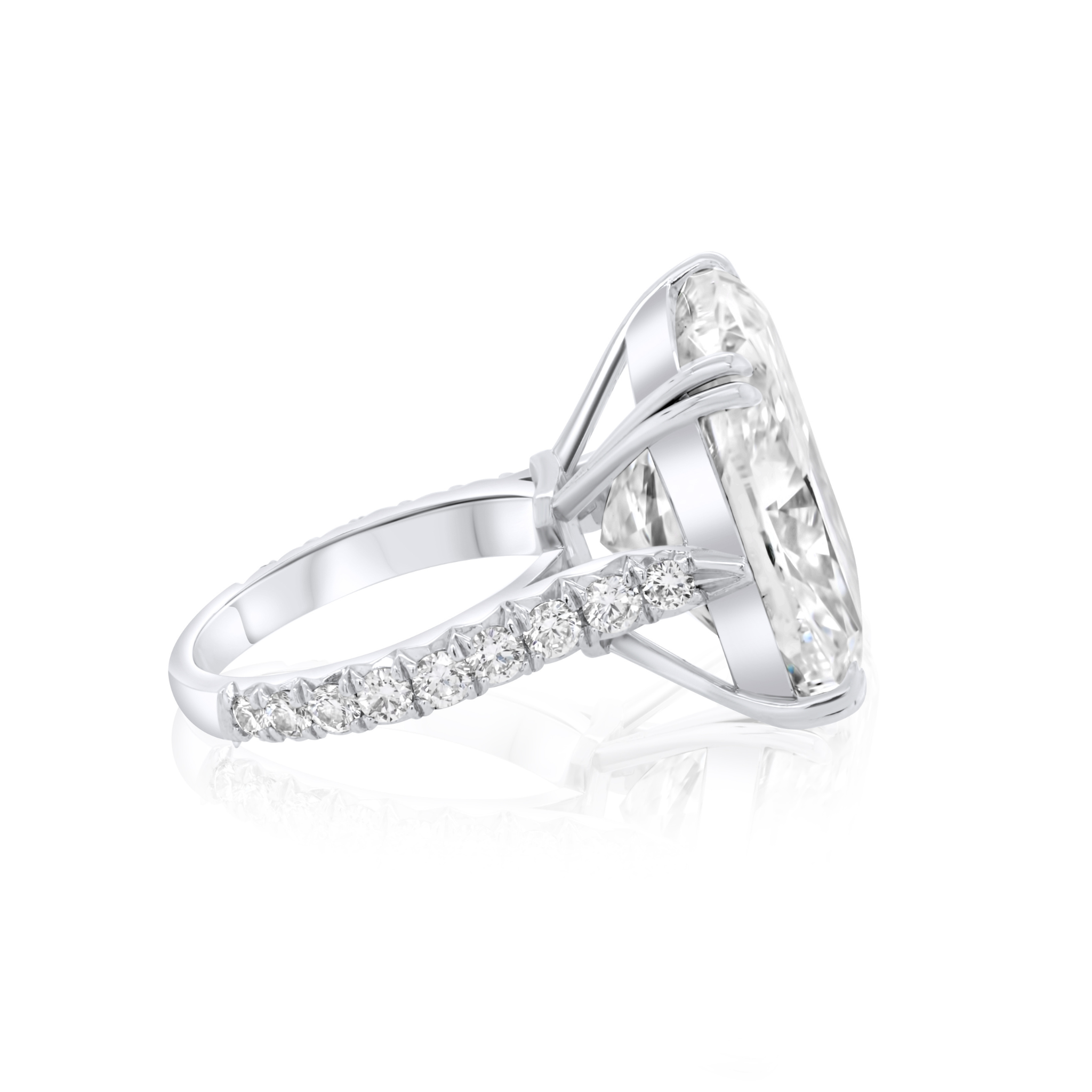 GIA certified large cushion diamond platinum ring