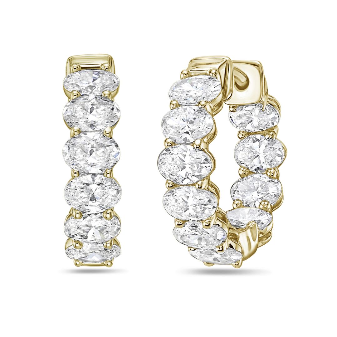 Girls oval diamond huggie