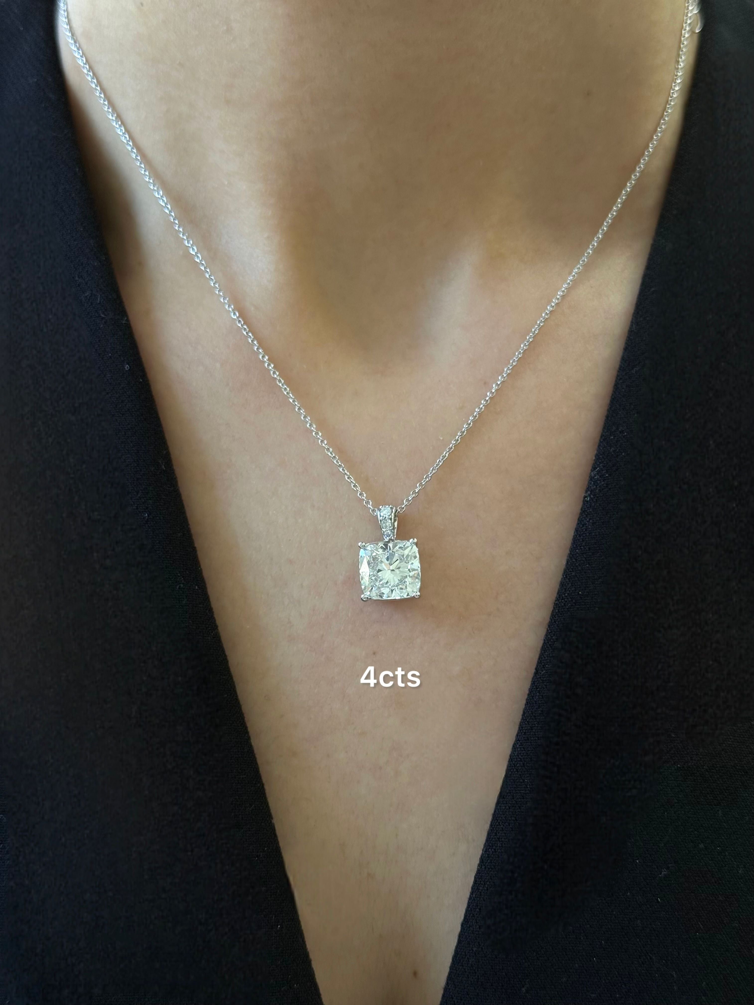 Lab Grown Cushion Diamond Pendant