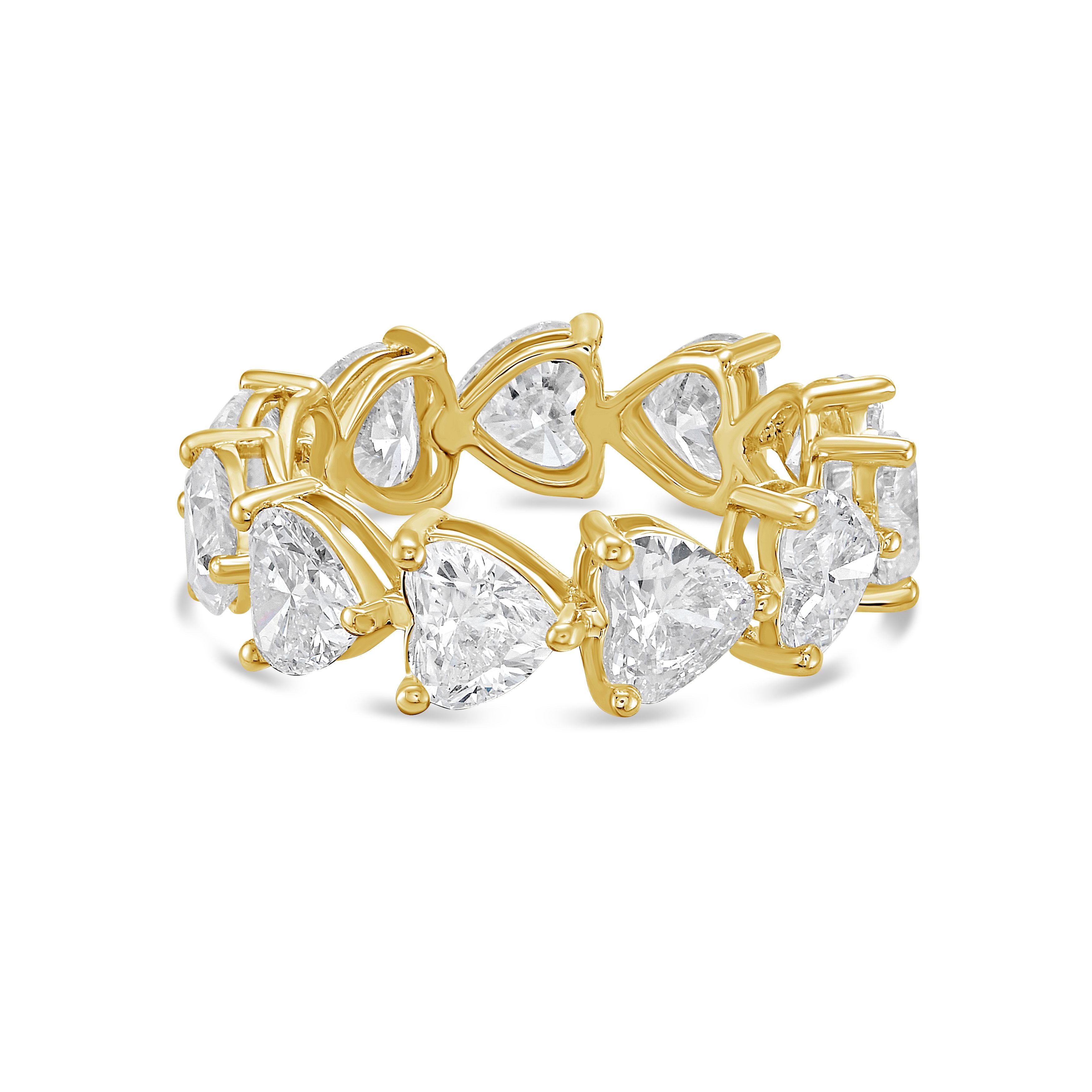 Heart shape diamond wedding band, DEF VS lab diamonds, full eternity