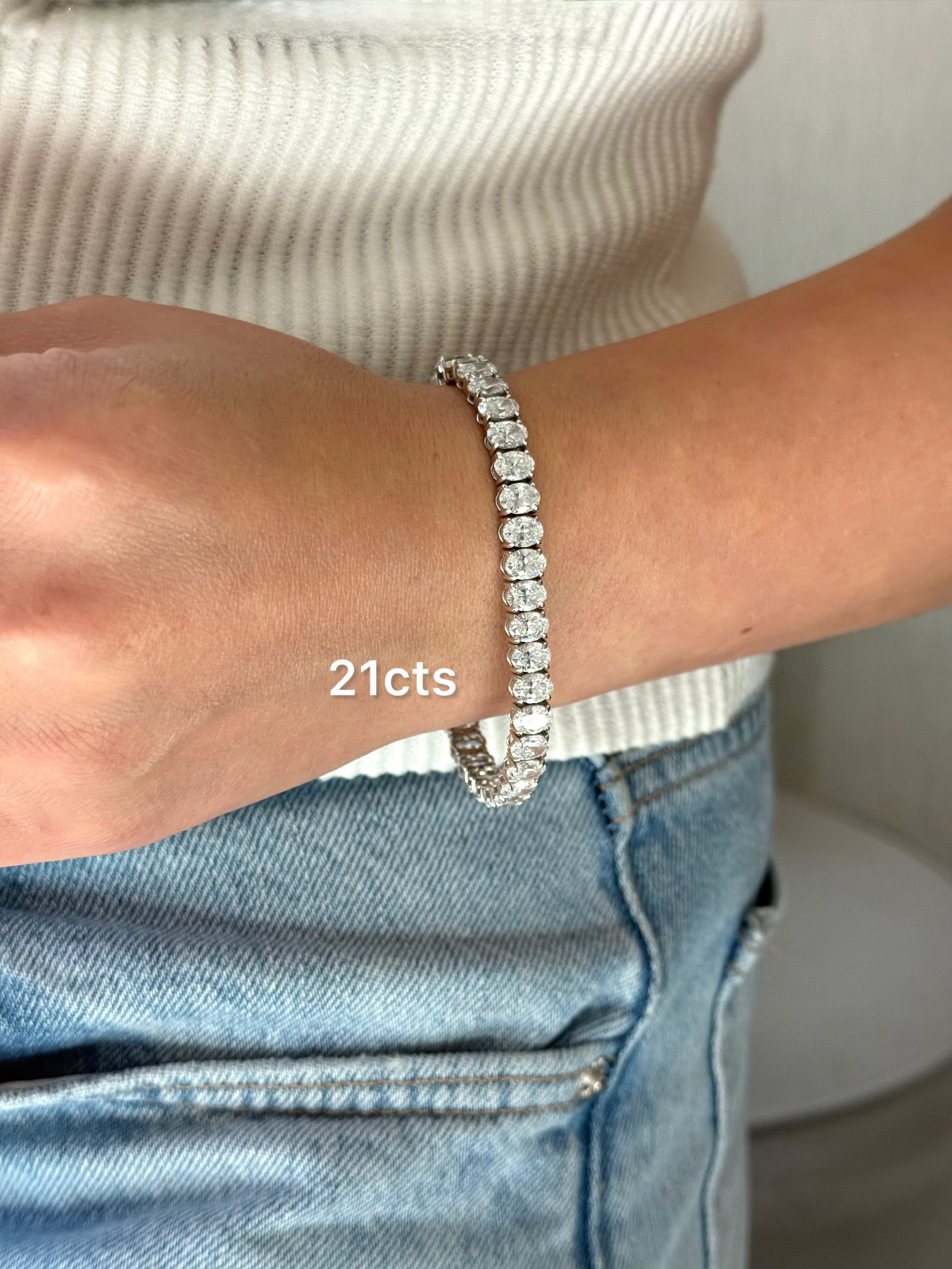 Oval Lab Grown Diamond Tennis Bracelet