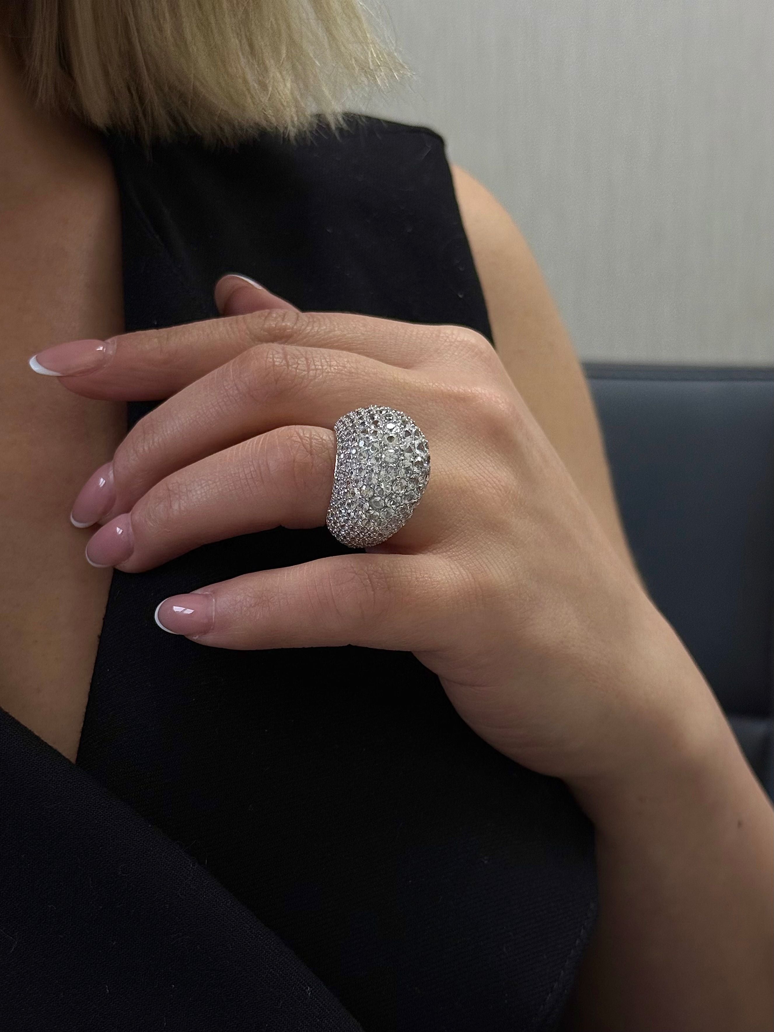 White Sapphire Dome Ring