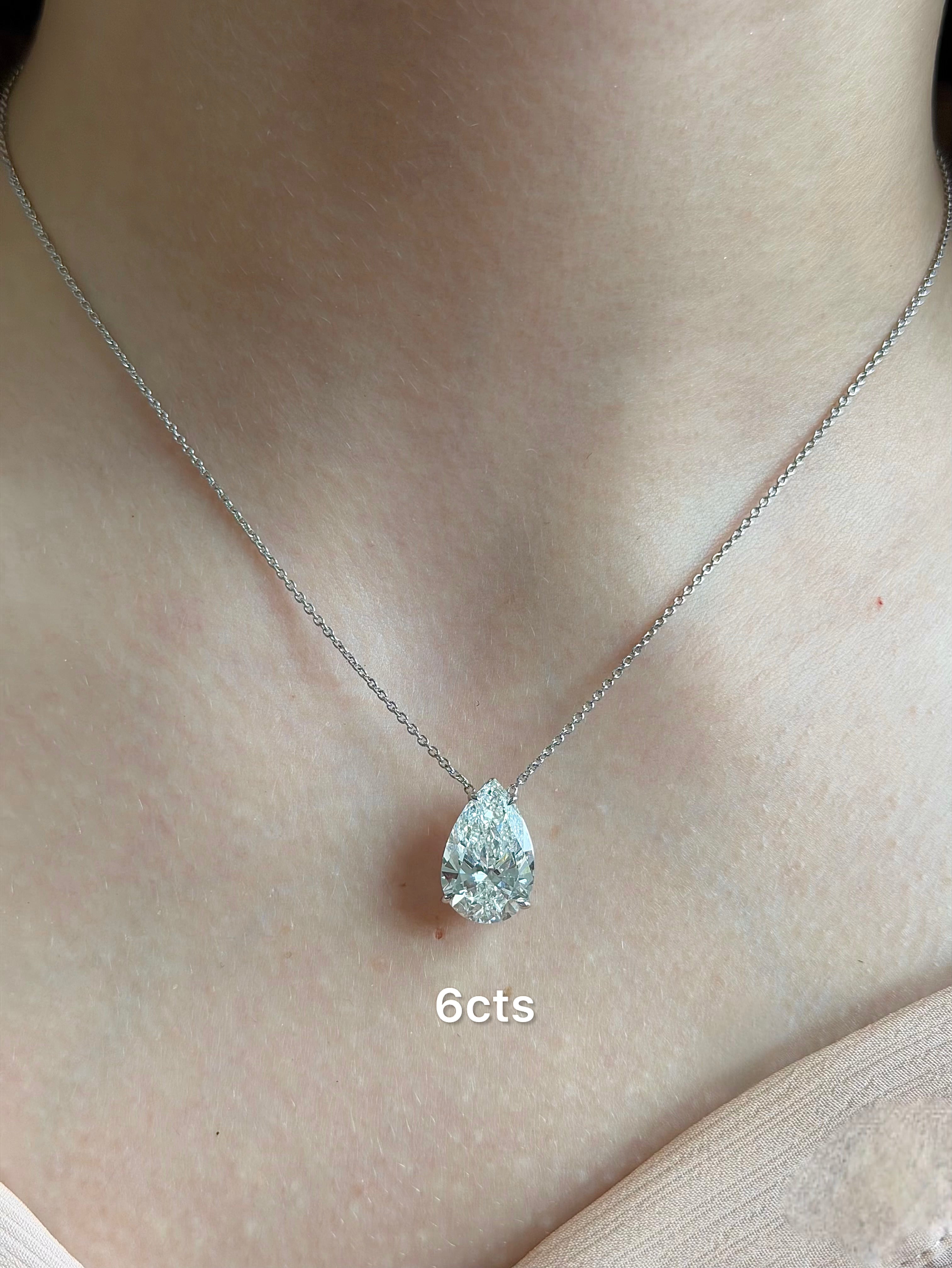 Lab Grown North South Pear Diamond Pendant