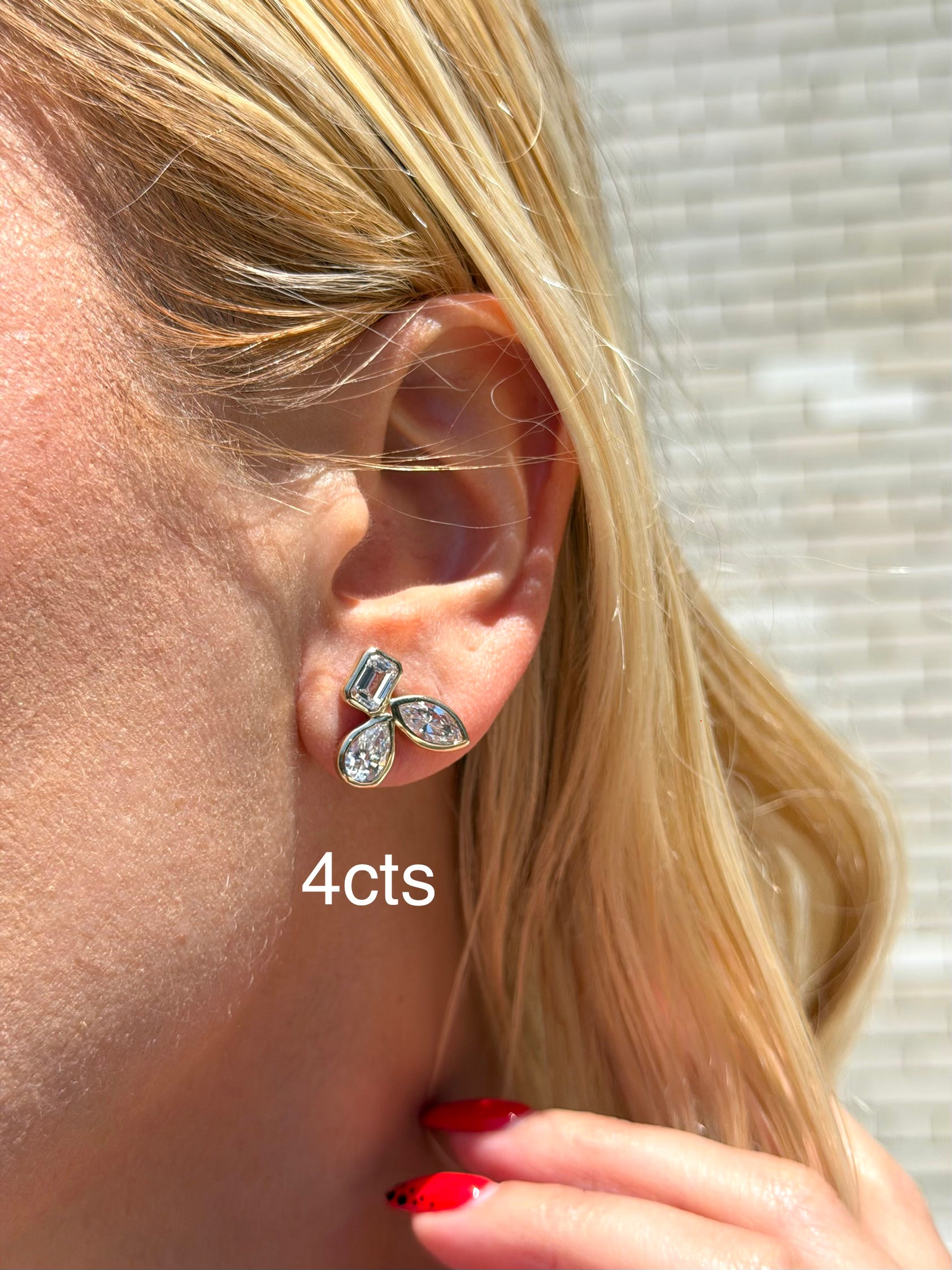 Lab Grown Multi-Cut Diamond Bezel Earrings