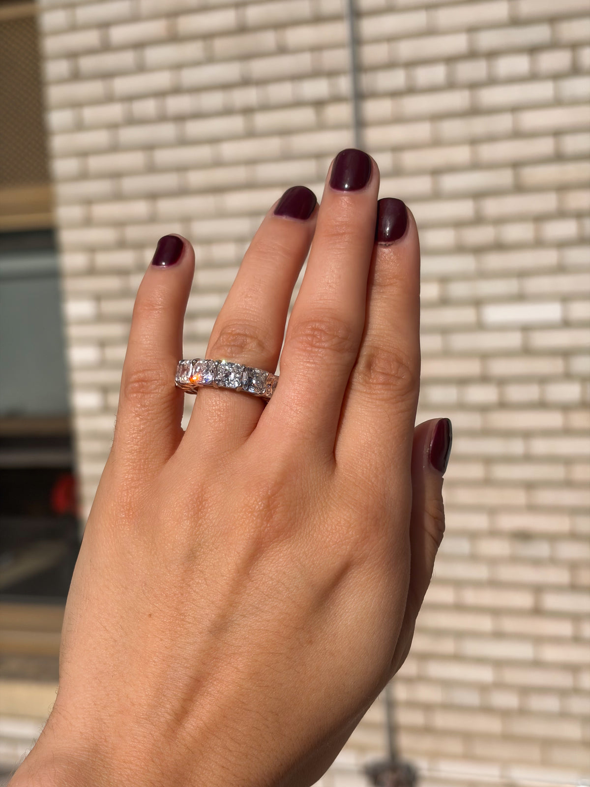 13.56cts Lab-Grown Radiant Diamond Eternity Band, Platinum