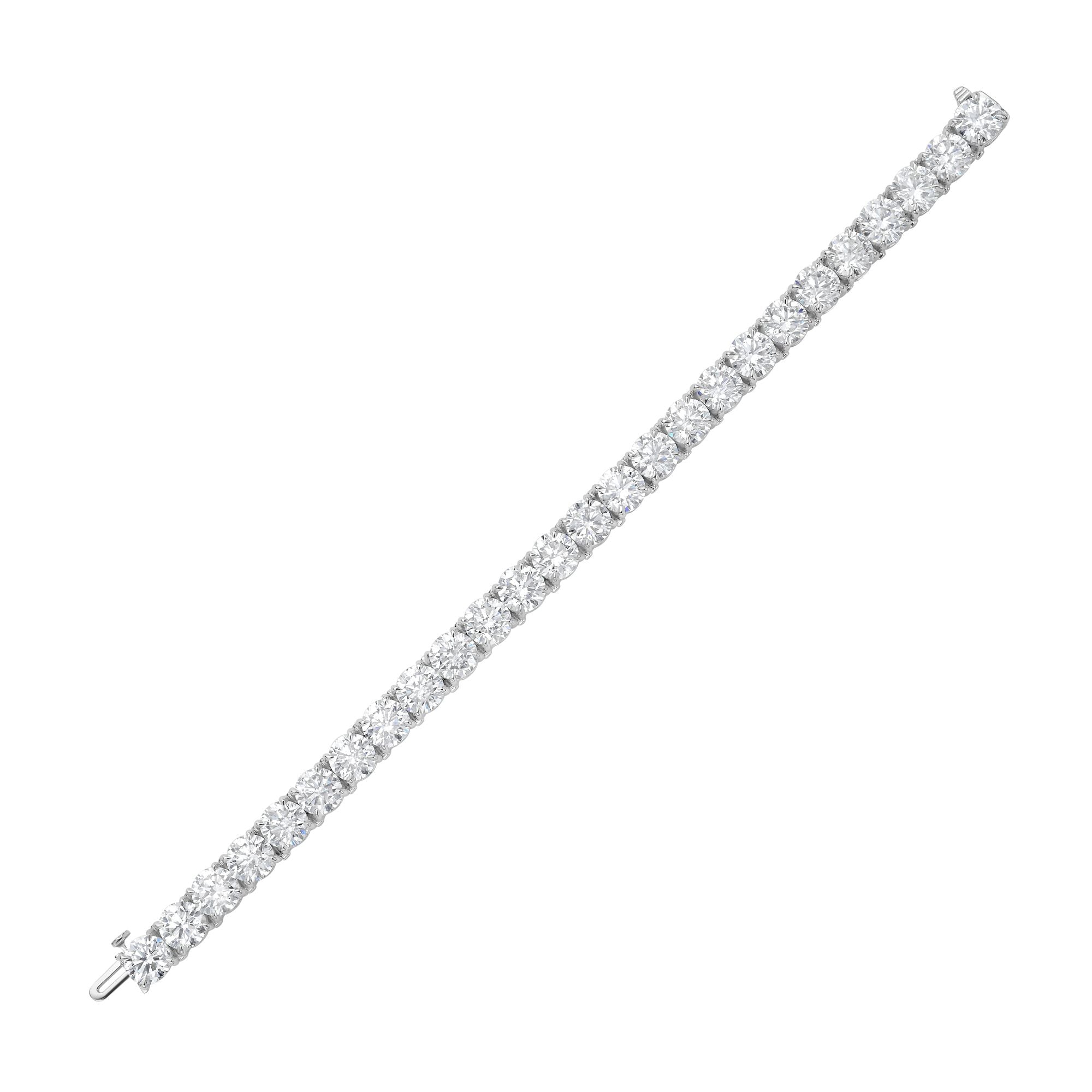 Lab Grown 28.35 Carat Diamond Round Tennis Bracelet