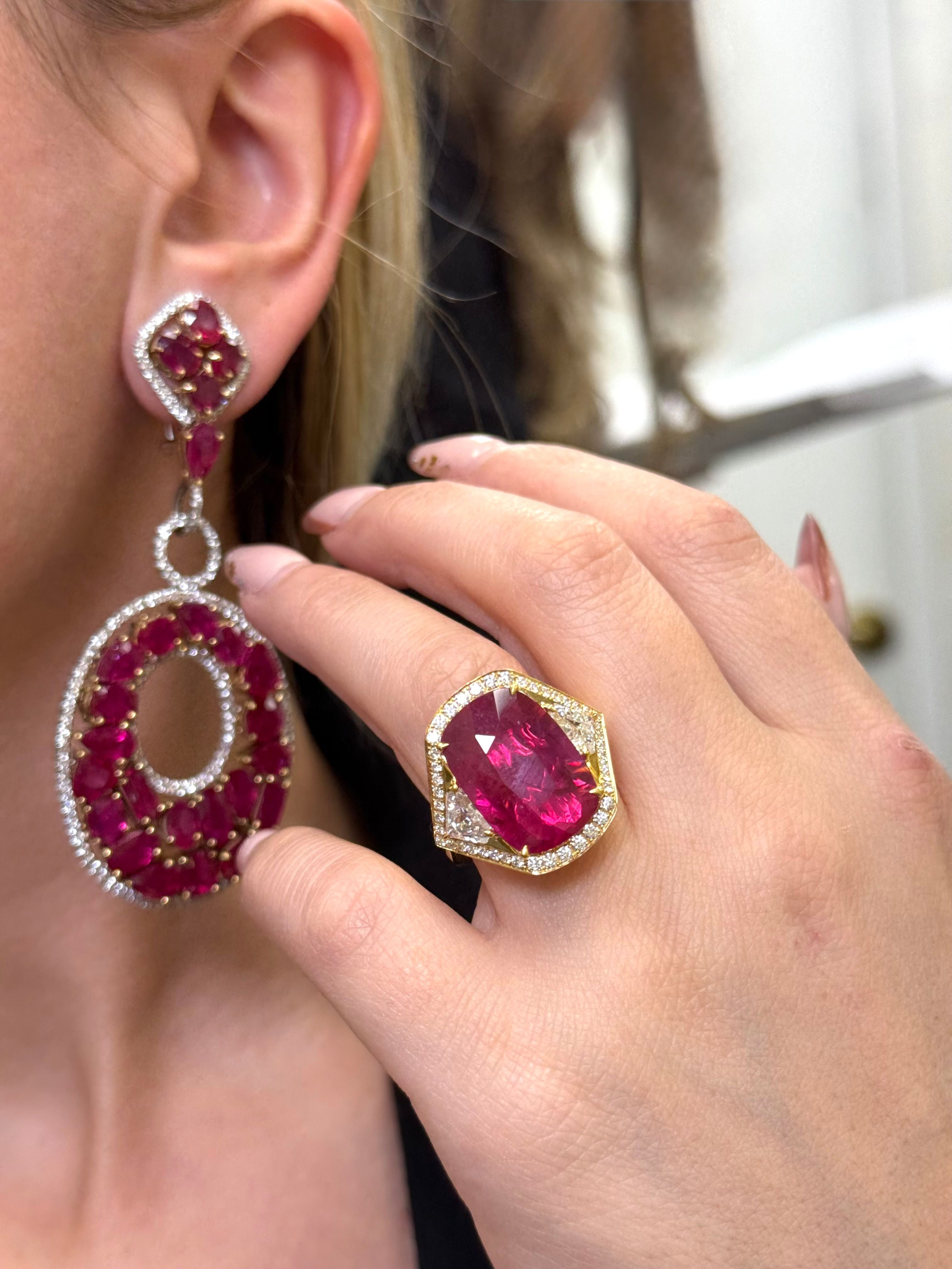 Ruby Three Stone Ring