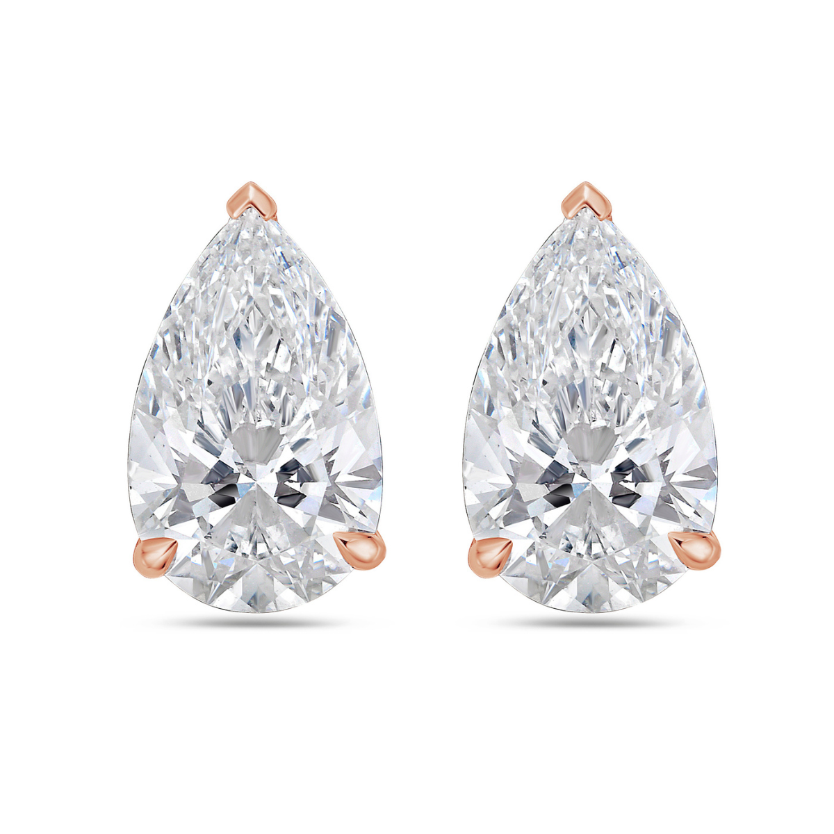 Lab Grown Pear Diamond Studs
