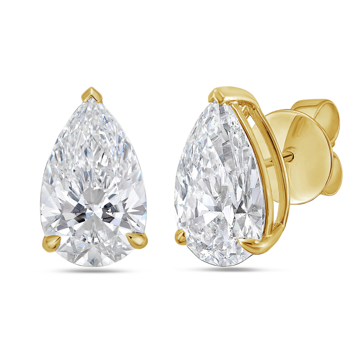 Lab Grown Pear Diamond Studs