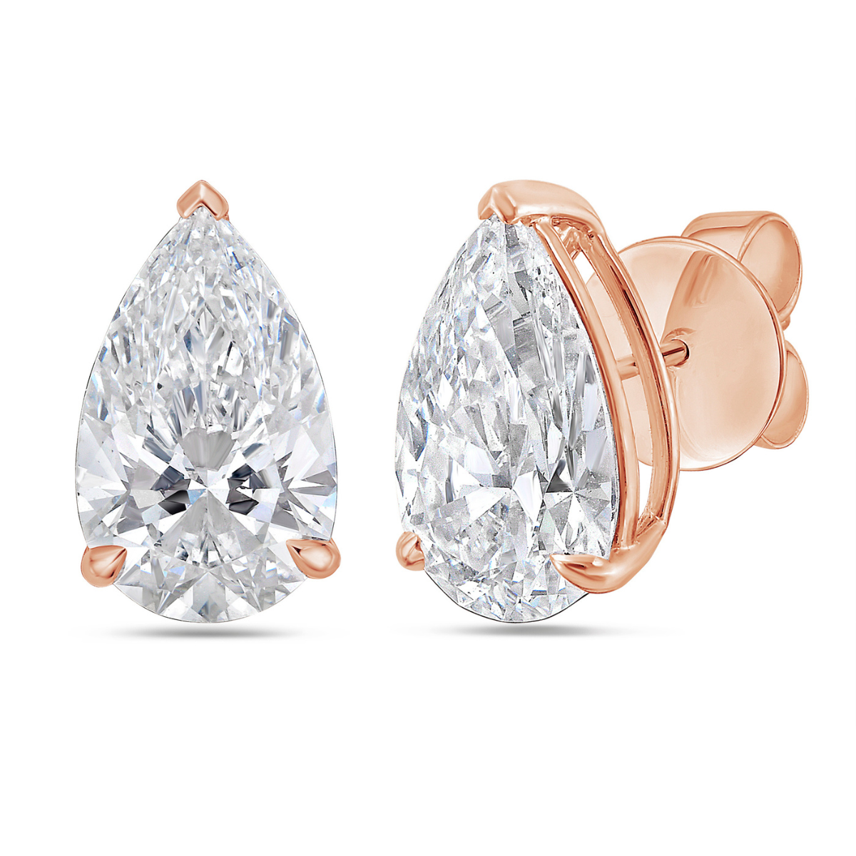 Lab Grown Pear Diamond Studs