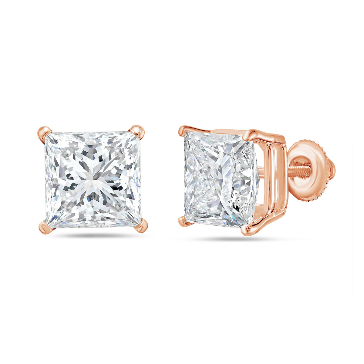 Lab Grown Princess Diamond Studs