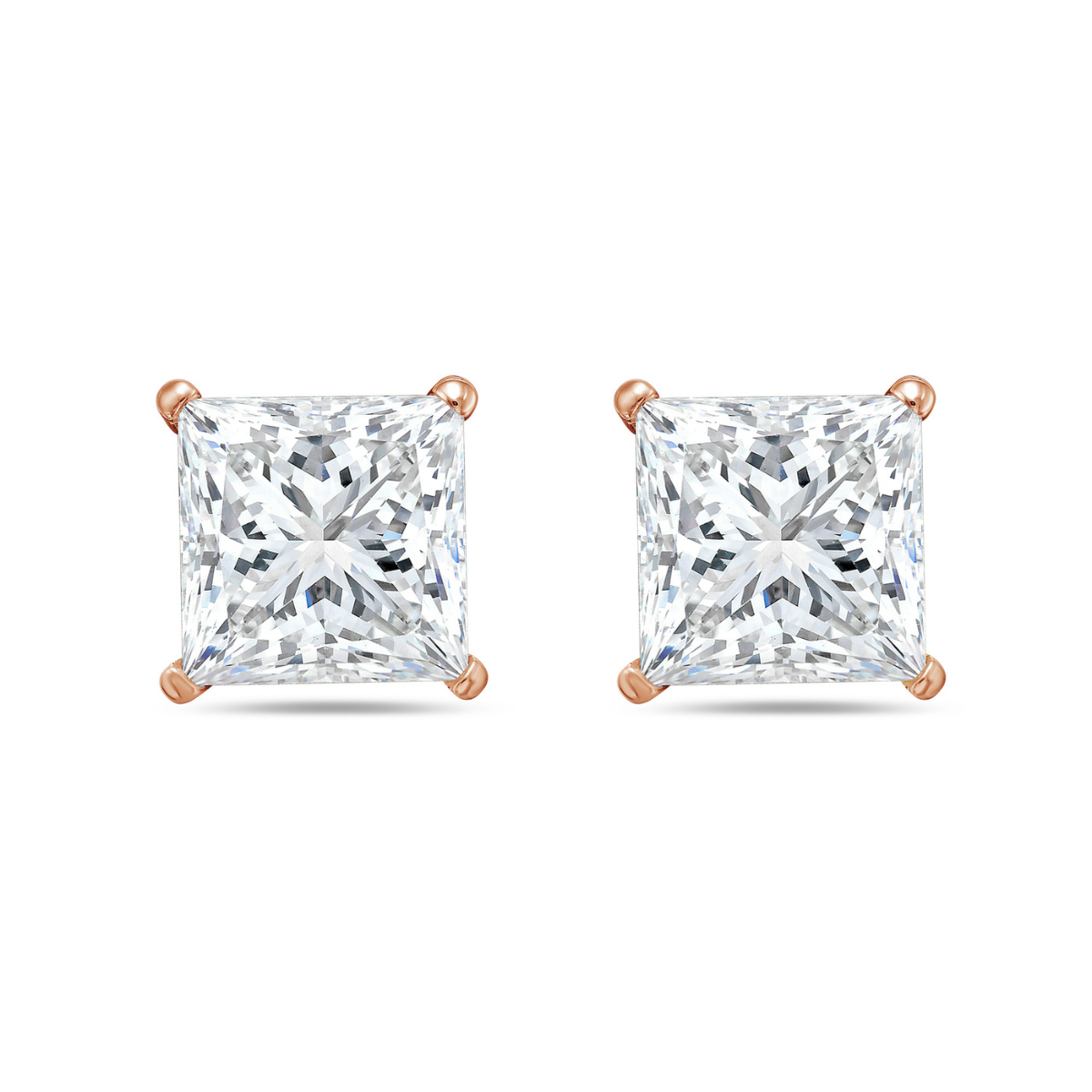 Lab Grown Princess Diamond Studs