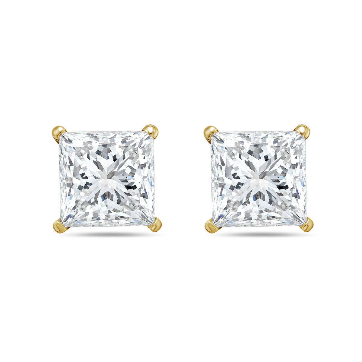 Lab Grown Princess Diamond Studs