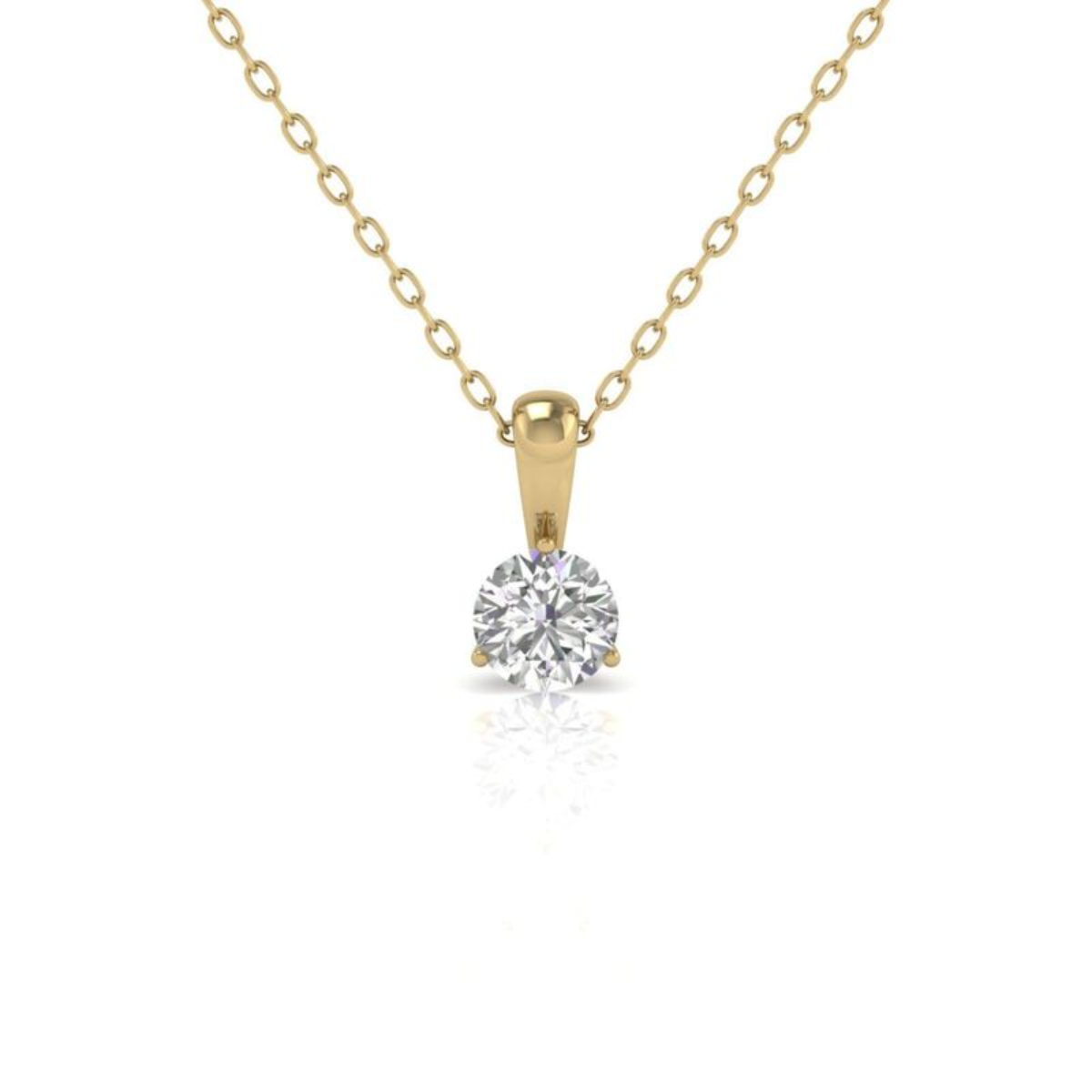 lab grown yellow gold solitaire pendant