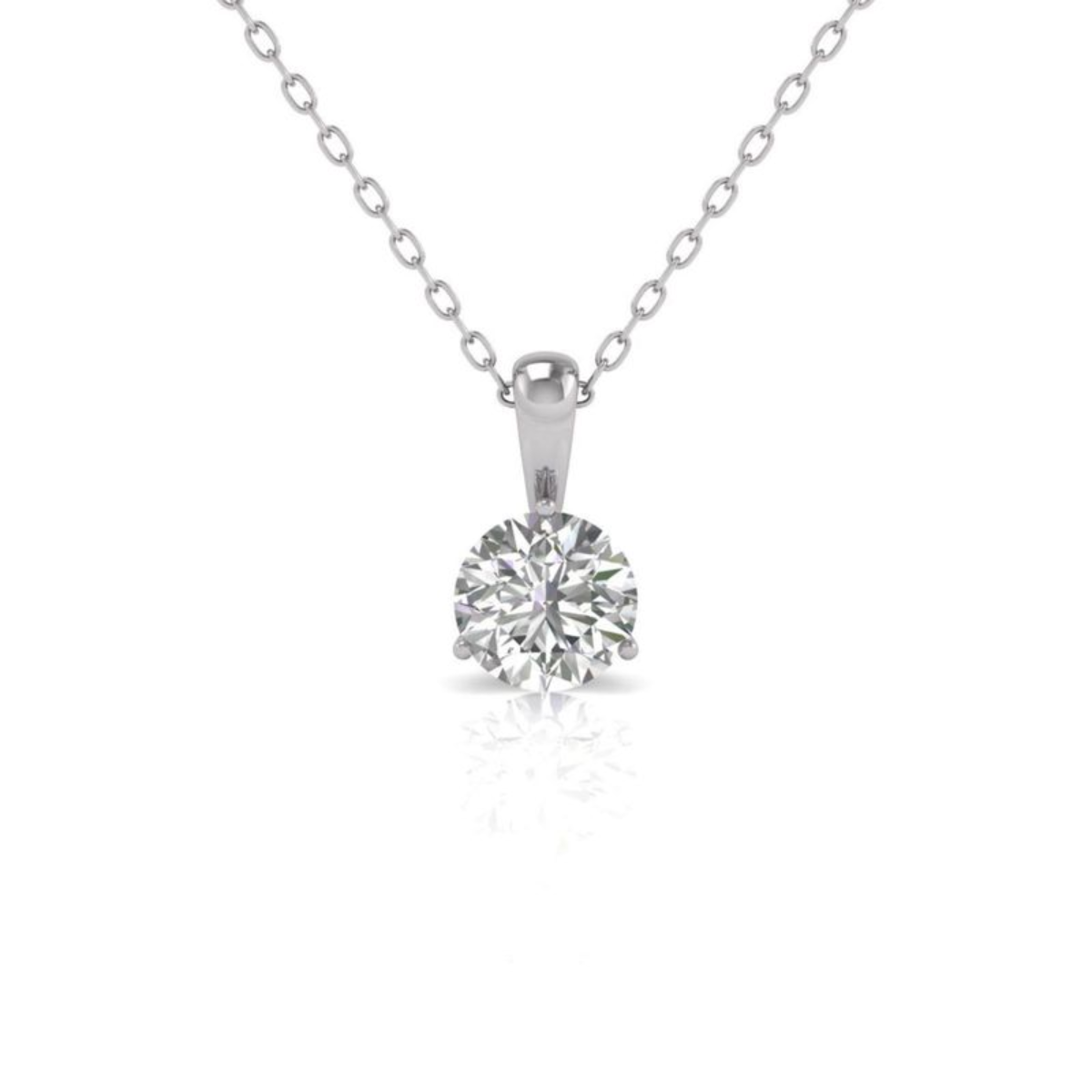 Lab Grown Solitaire On Bail Diamond Pendant